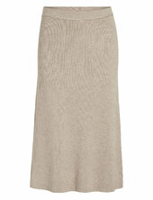 Vicomfy A-line Knit Skirt - Noos Polvipituinen Hame Beige Vila