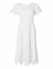 Slfkelli Ss Ankle Broderi Dress B Polvipituinen Mekko White Selected