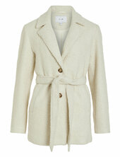 Vitjekki L/s Belted Short Jacket Villakangastakki Cream Vila