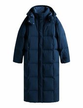 Tjw Alaska Grid Dwn Mxi Coat Ext Topattu Pitkä Takki Navy Tommy Jeans