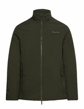 Climate Shell Jacket - Grs/vegan Vuorillinen Takki Topattu Takki Khaki Green Knowledge Cotton Apparel
