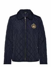 Crest-patch Diamond-quilted Jacket Tikkitakki Navy Lauren Ralph Lauren