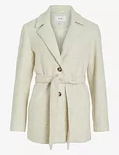 Vitjekki L/s Belted Short Jacket Villakangastakki Cream Vila
