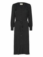 Relaxed Satin Stripe Shirt Dress Polvipituinen Mekko Black Gant