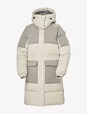 W Escape Down Coat Topattu Pitkä Takki Cream Helly Hansen