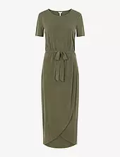 Objannie Nadia S/s Dress Polvipituinen Mekko Khaki Green Object
