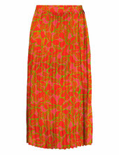 Onlalma Life Poly Plisse Skirt Aop Polvipituinen Hame Orange Only