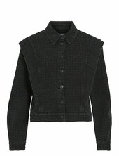 Vizoa L/s Denim Jacket Blk Farkkutakki Denimtakki Black Vila