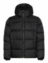 Hooded Quilt Puffer Mw Villakangastakki Pitkä Takki Black Calvin Klein