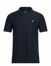Jacquard Dobby Polo Shirt Polos Short-sleeved Navy Lyle & Scott