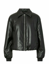 Pclara Padded Coated Bomber Jacket Bombertakki Black Pieces