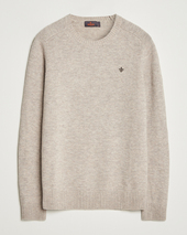 Morris Hertford Lambswool Merino Crew Neck Khaki