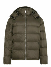 Ls Nylon Zip Off Hood Down Puffe Vuorillinen Takki Topattu Takki Khaki Green Calvin Klein Jeans