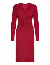 Rwnora Ls Dress Polvipituinen Mekko Red Rosemunde