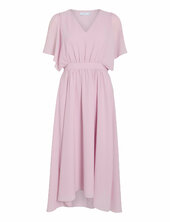 Vimirage 2/4 V-neck Ankle Dress/bm/dc Polvipituinen Mekko Pink Vila
