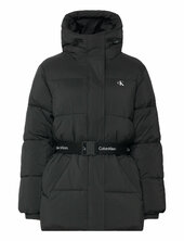 Belted Midweight Puffer Vuorillinen Takki Topattu Takki Black Calvin Klein Jeans