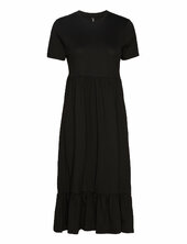 Onlmay Life S/s Peplum Calf Dress Jrs Polvipituinen Mekko Black Only