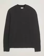 Filippa K Cotton Merino Knitted Mock Neck Sweater Anthracite Melange
