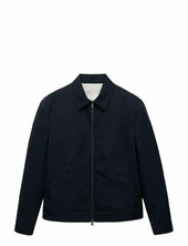 Zipper Cotton Jacket Ohut Takki Navy Mango