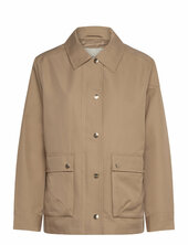 Cotton Twill Jacket Trenssi Takki Beige Gant