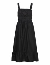 Objramilla S/s Long Dress 126 Polvipituinen Mekko Black Object