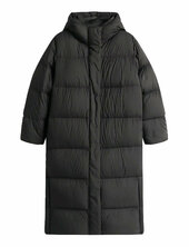 Modern Down Reg Maxi Coat Topattu Pitkä Takki Black Tommy Hilfiger