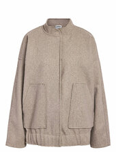 Nmhalston L/s Bomber Jacket Noos Bombertakki Beige Noisy May