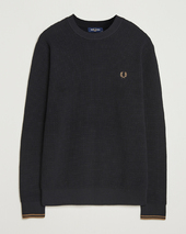 Fred Perry Waffle Stitch Jumper Black