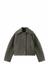 Houndstooth Wool Jacket Villakangastakki Brown Mango