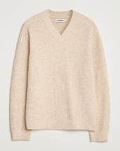 J.lindeberg Vitor Wool Heavy Knitted V-neck Moonbeam Melange
