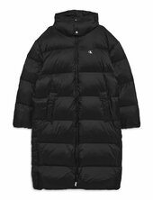 Ls Long Length Hooded Nylon Puff Vuorillinen Takki Topattu Takki Black Calvin Klein Jeans