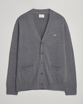 Gant Casual Cotton Cardigan Dark Grey Melange