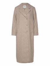 Dyani-m Villakangastakki Pitkä Takki Beige Mbym