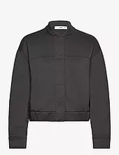 Bomber Jacket Decorative Seams Bombertakki Black Mango