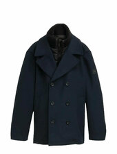 Wool Caban With Insert Villakangastakki Pitkä Takki Navy Tom Tailor