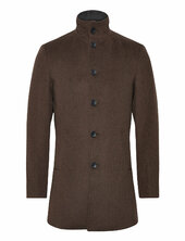Bs Ontario Slim Fit Coat Villakangastakki Pitkä Takki Brown Bruun & Stengade