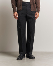 Nn07 Paw Cotton/lyocell Pleated Trousers Black