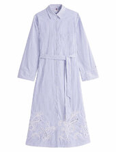 Broderie Anglaise Co Shirt Dress Polvipituinen Mekko Blue Tommy Hilfiger