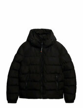 Hooded Sports Puffer Jacket Vuorillinen Takki Topattu Takki Black Superdry