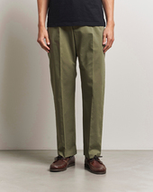 Nn07 Paw Cotton/lyocell Pleated Trousers Capers Green