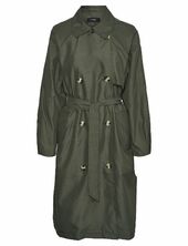 Vmdoreensoffy Long Trenchcoat Ent Trenssi Takki Khaki Green Vero Moda