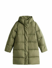 Modern Down Reg Coat Topattu Pitkä Takki Khaki Green Tommy Hilfiger
