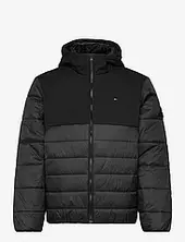 Cl Mixed Media Hooded Jacket Vuorillinen Takki Topattu Takki Black Tommy Hilfiger