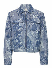 Charlotte Jacquard Denim Jacke Farkkutakki Denimtakki Blue French Connection
