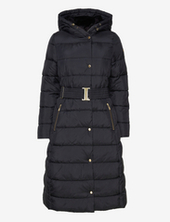 B.int Track Line Qult Topattu Pitkä Takki Black Barbour