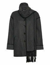 Onlelba Life Scallop Edge Scarf Coat Otw Ohut Pitkä Takki Grey Only