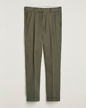 Tiger Of Sweden Tenuta Pleated Cotton Trousers Deep Olive