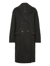 Double-breasted Midi Coat Villakangastakki Pitkä Takki Grey Mango