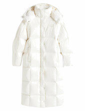 Tjw Alaska Grid Shny Ovs Dwn Pfr Topattu Pitkä Takki White Tommy Jeans