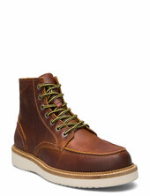 Slhteo New Leather Moc-toe Boot Nyörisaappaat Brown Selected